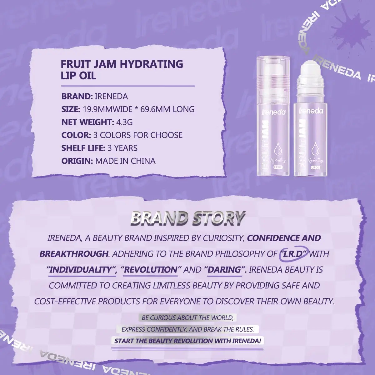 Ireneda Fruit Jam Hydrating Lip Oil