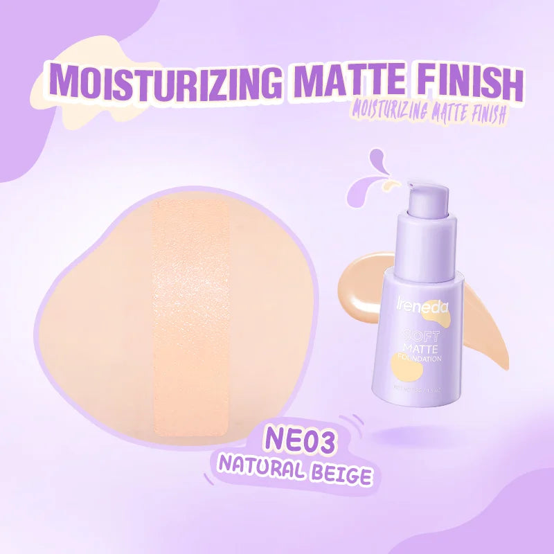 Ireneda Soft Matte Foundation – full-coverage, lightweight, oil-free foundation for a natural matte finish. Pore-blurring, sweat-proof & long-lasting. Halal, vegan, and cruelty-free makeup in Pakistan.