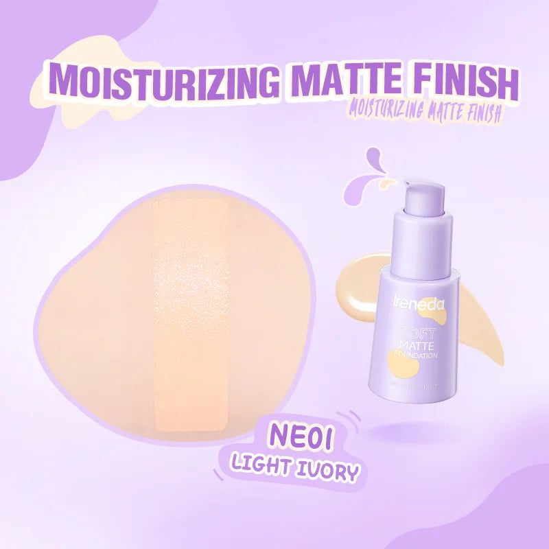 Ireneda Soft Matte Foundation – full-coverage, lightweight, oil-free foundation for a natural matte finish. Pore-blurring, sweat-proof & long-lasting. Halal, vegan, and cruelty-free makeup in Pakistan.
