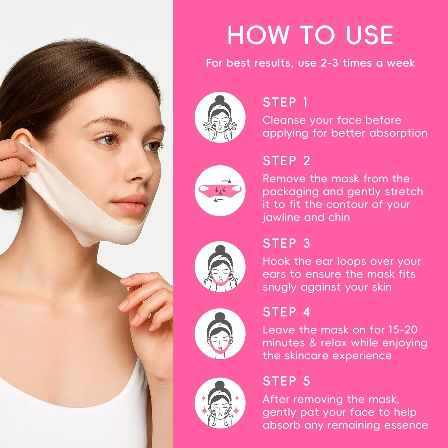 LAIKOU Japan Sakura V-Line Lifting Chin Mask | 25g