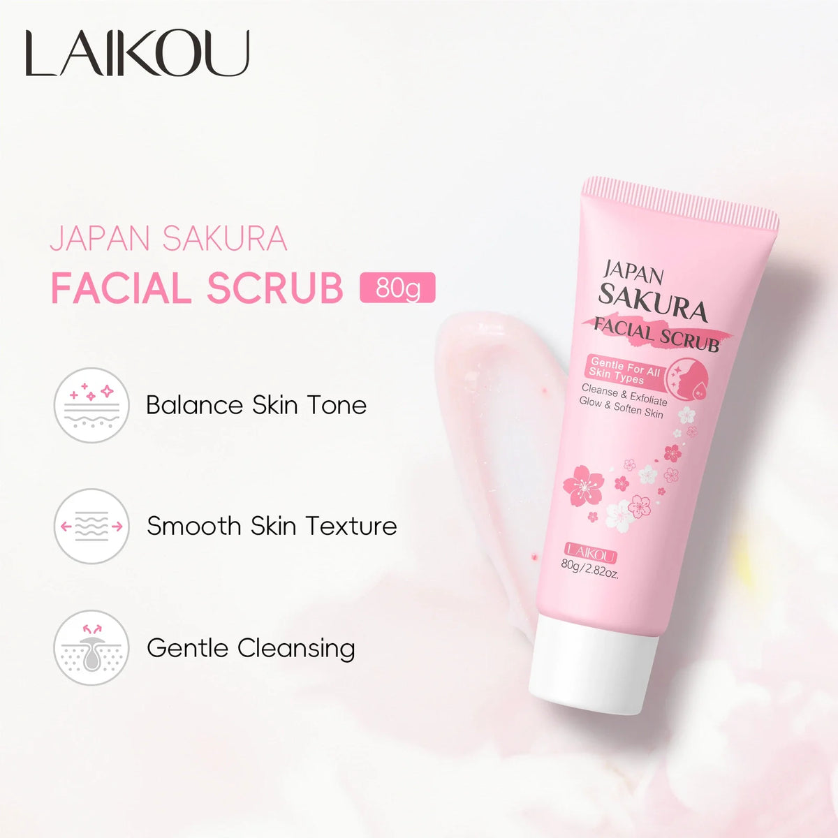 LAIKOU Japan Sakura Facial Scrub | 80g