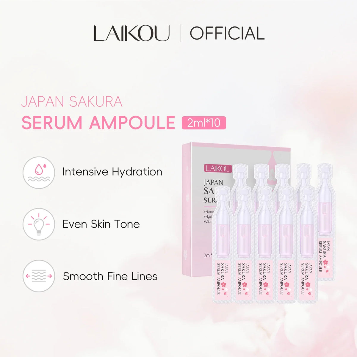 LAIKOU Japan Sakura Serum Ampoule (10 ampoules) | 10 ampoules 2ml Each
