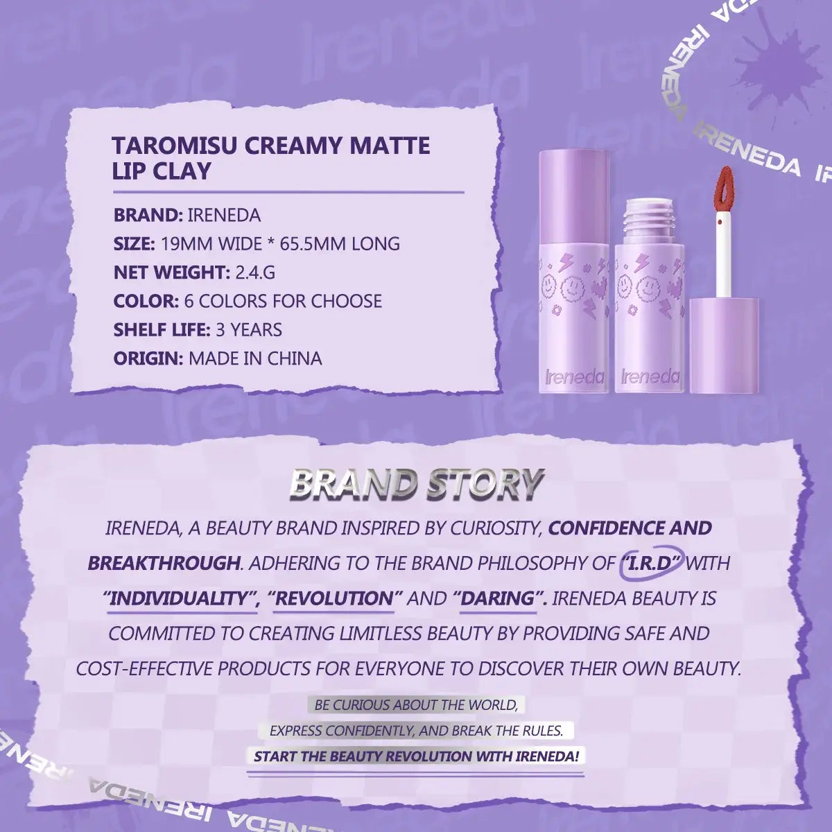 Ireneda Taromisu Creamy Matte Lip Clay