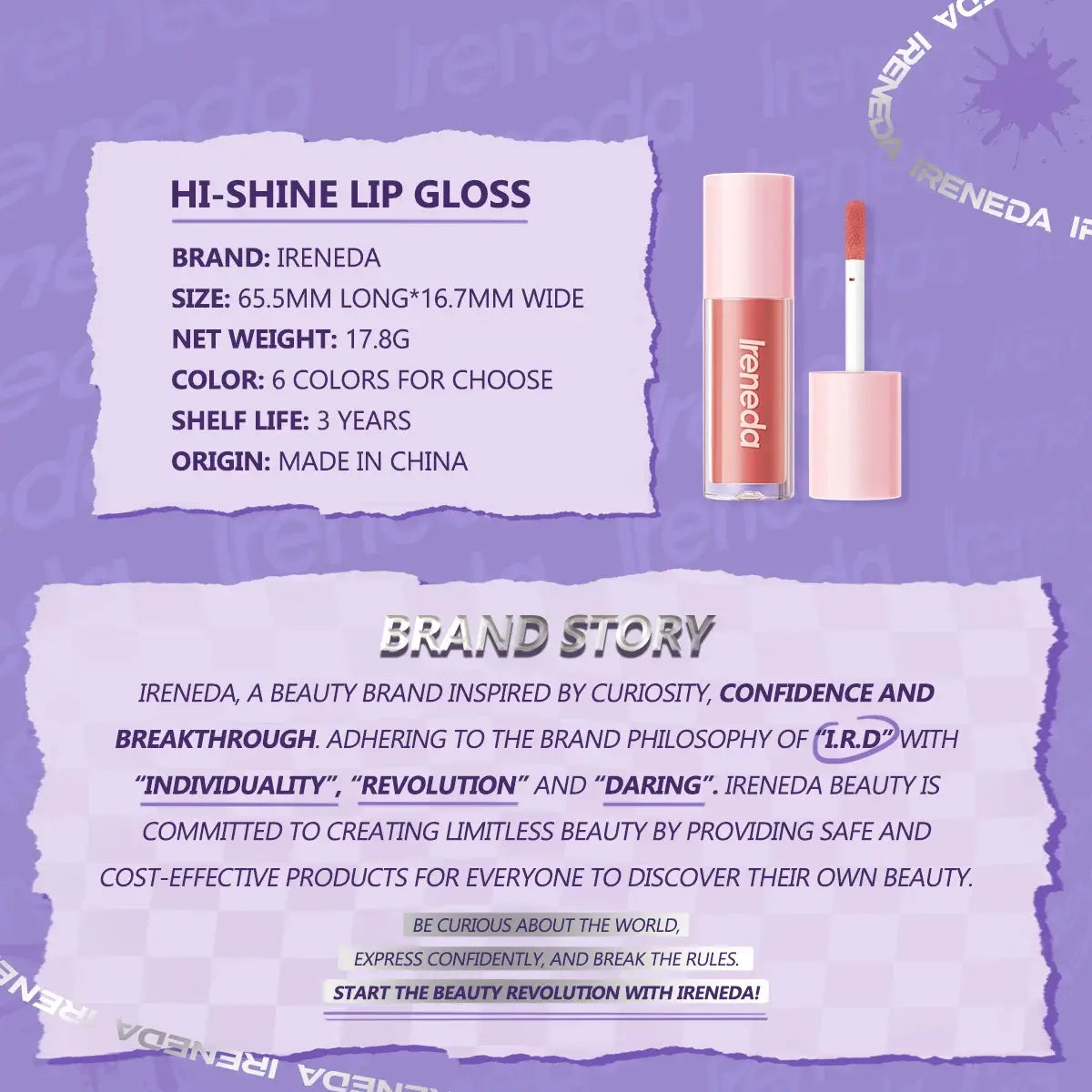 Ireneda Hi-Shine Lip Gloss