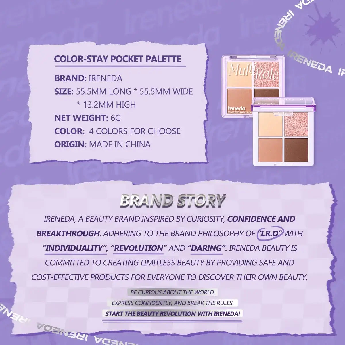 Ireneda Color-Stay Pocket Palette