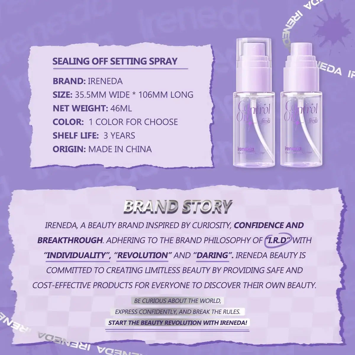 Ireneda Sealing Off Setting Spray for Oil Control