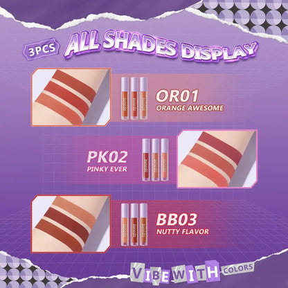 Ireneda Vibe With Colors Matte Liquid Lip Set 3 in 1