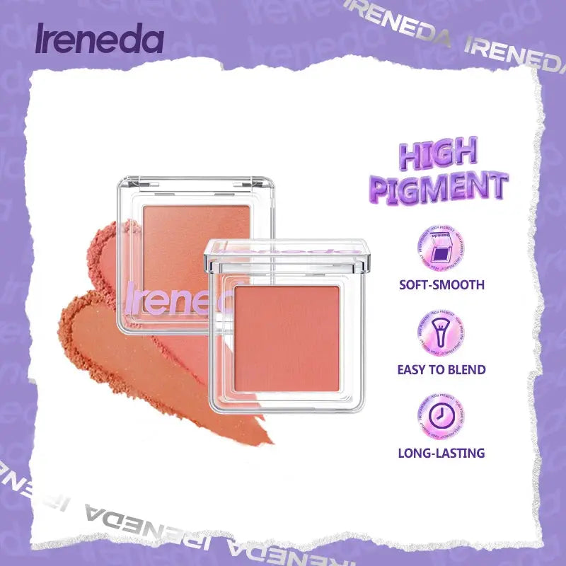 Ireneda Crush Crush Powder Blush – lightweight, blendable, highly pigmented, and long-lasting. Silky-smooth, non-chalky formula for a natural flush. Halal, vegan, and cruelty-free makeup in Pakistan.