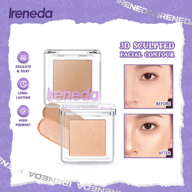 Ireneda Crush Crush Powder Contour, Bronzer & Highlighter – blendable, lightweight, long-lasting face makeup for sculpting & glowing. Halal, vegan & cruelty-free in Pakistan.