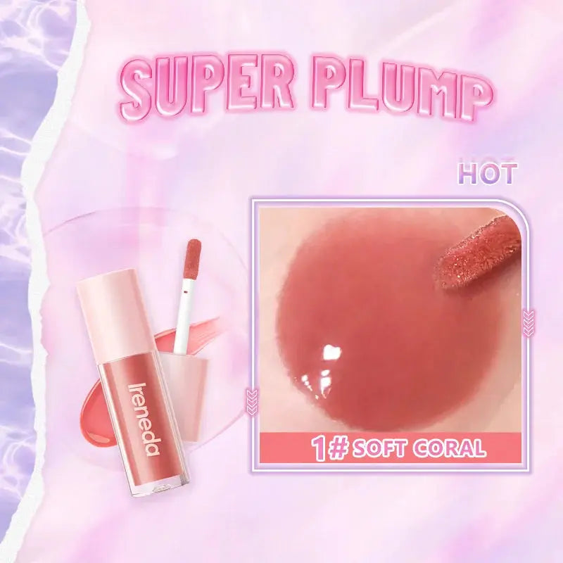 Ireneda Hi-Shine Lip Gloss – ultra-hydrating, high-shine, non-sticky formula for plump, glossy lips. Available in sheer and pigmented shades. Halal, vegan, and cruelty-free makeup in Pakistan.