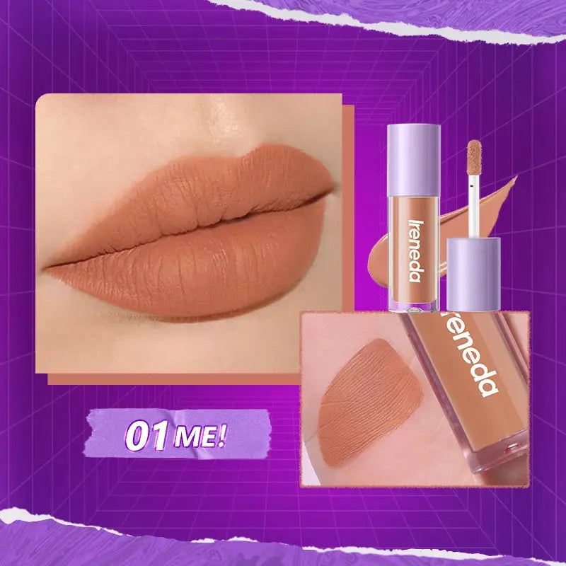 Ireneda Matte Liquid Lipstick – ultra-pigmented, long-lasting, transfer-proof, and lightweight formula. Comfortable matte finish for bold lips. Halal, vegan, and cruelty-free makeup in Pakistan.