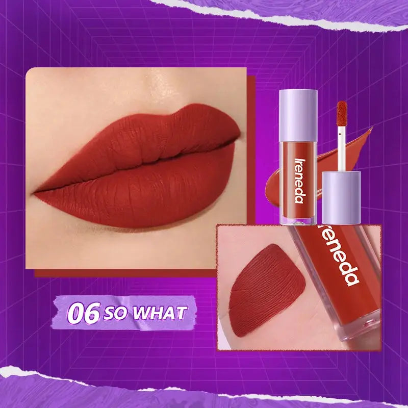 Ireneda Matte Liquid Lipstick – ultra-pigmented, long-lasting, transfer-proof, and lightweight formula. Comfortable matte finish for bold lips. Halal, vegan, and cruelty-free makeup in Pakistan.