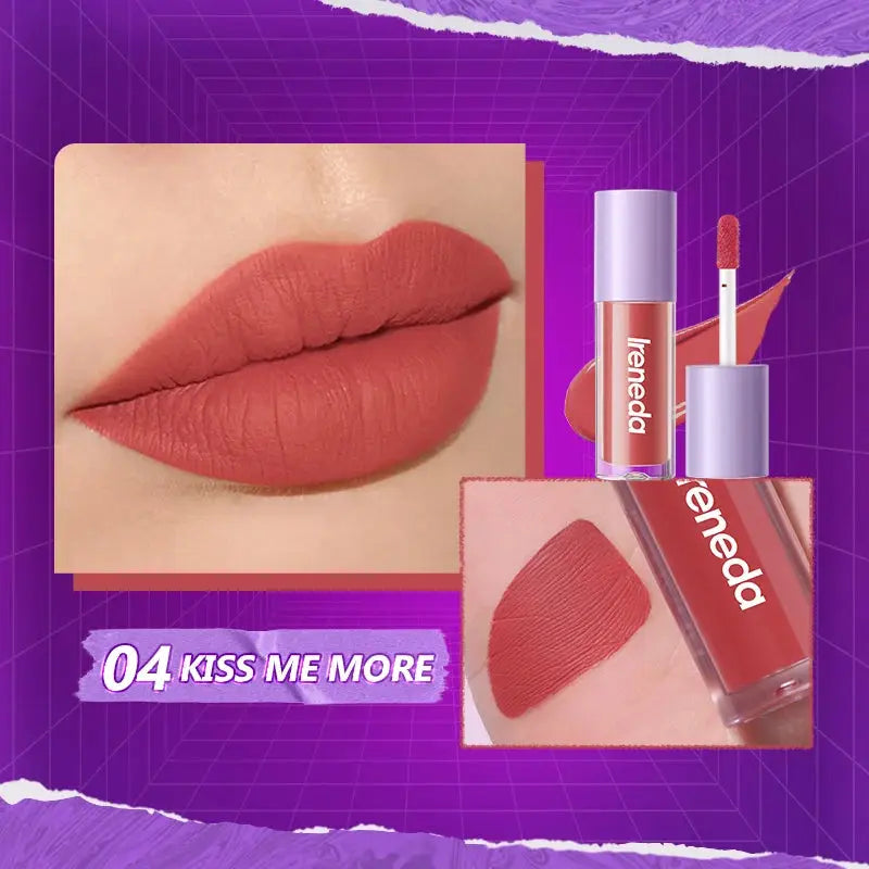 Ireneda Matte Liquid Lipstick – ultra-pigmented, long-lasting, transfer-proof, and lightweight formula. Comfortable matte finish for bold lips. Halal, vegan, and cruelty-free makeup in Pakistan.