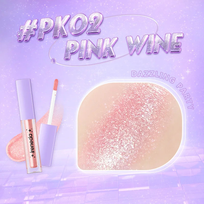 Ireneda Shimmery Party Liquid Eyeshadow – ultra-glittery, long-lasting, crease-proof liquid eyeshadow for dazzling eye makeup. Lightweight, quick-drying, and blendable. Halal, vegan, and cruelty-free makeup in Pakistan.