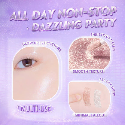 Ireneda Shimmery Party Liquid Eyeshadow – ultra-glittery, long-lasting, crease-proof liquid eyeshadow for dazzling eye makeup. Lightweight, quick-drying, and blendable. Halal, vegan, and cruelty-free makeup in Pakistan.