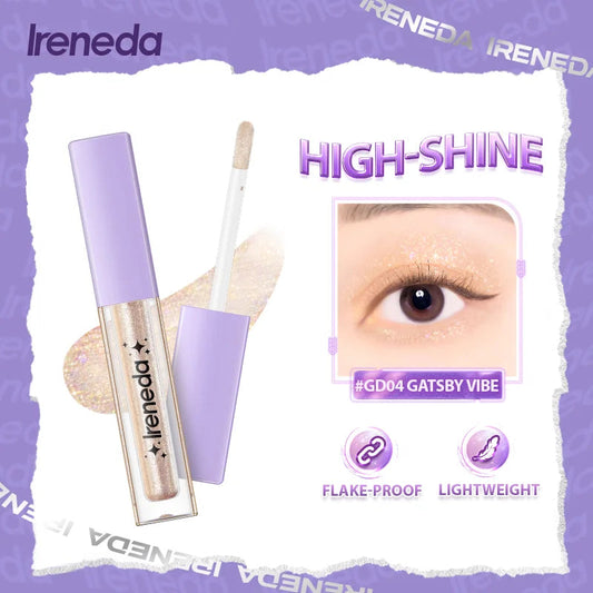 Ireneda Shimmery Party Liquid Eyeshadow – ultra-glittery, long-lasting, crease-proof liquid eyeshadow for dazzling eye makeup. Lightweight, quick-drying, and blendable. Halal, vegan, and cruelty-free makeup in Pakistan.