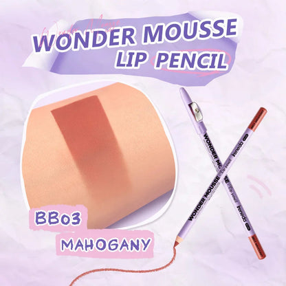 Ireneda Wonder Mousse Lip Pencil – creamy, lightweight lip pencil for precise definition & smooth matte finish. Long-lasting & highly pigmented. Halal, vegan, and cruelty-free lipstick in Pakistan.
