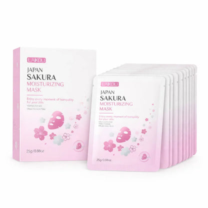 LAIKOU Japan Sakura Moisturizing Mask (10Pcs) | 10Pcs 25g Each