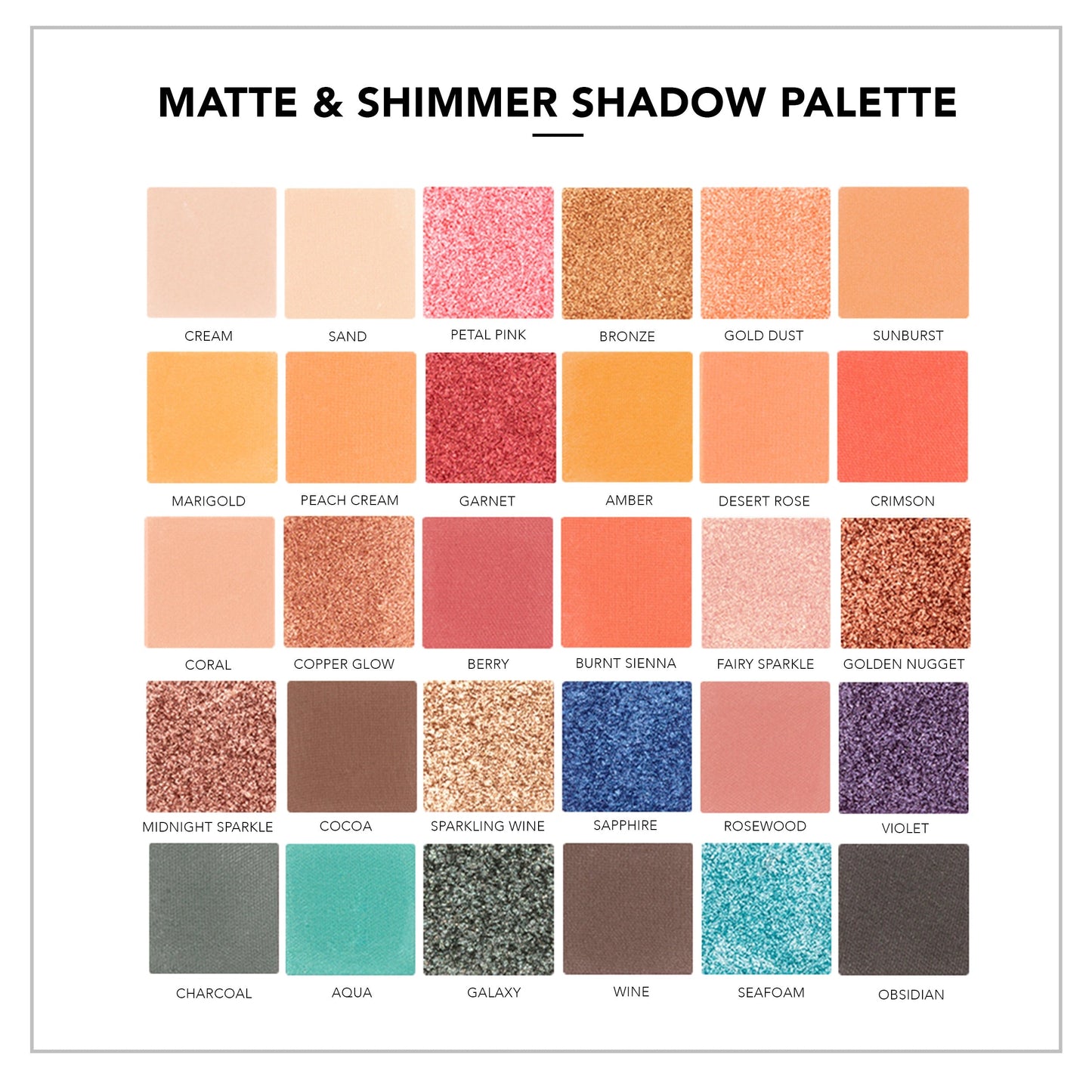 LA'FIOR Spectrum Glam 30 Colors Eyeshadow Palette – highly pigmented, blendable matte, shimmer & glitter eyeshadows for stunning eye makeup. Halal, vegan & cruelty-free in Pakistan.