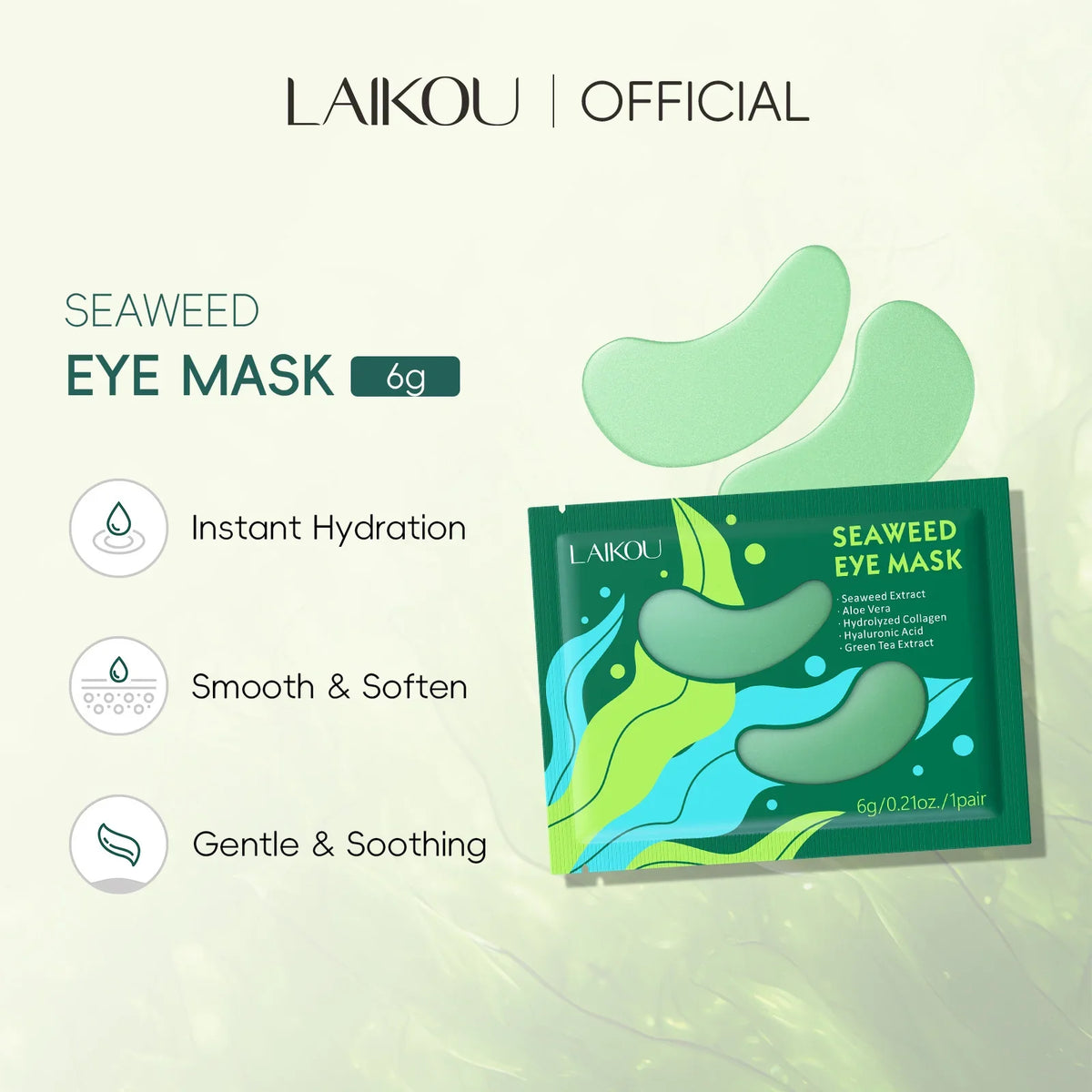 LAIKOU Seaweed Eye Mask | 6g (PACK OF 3)