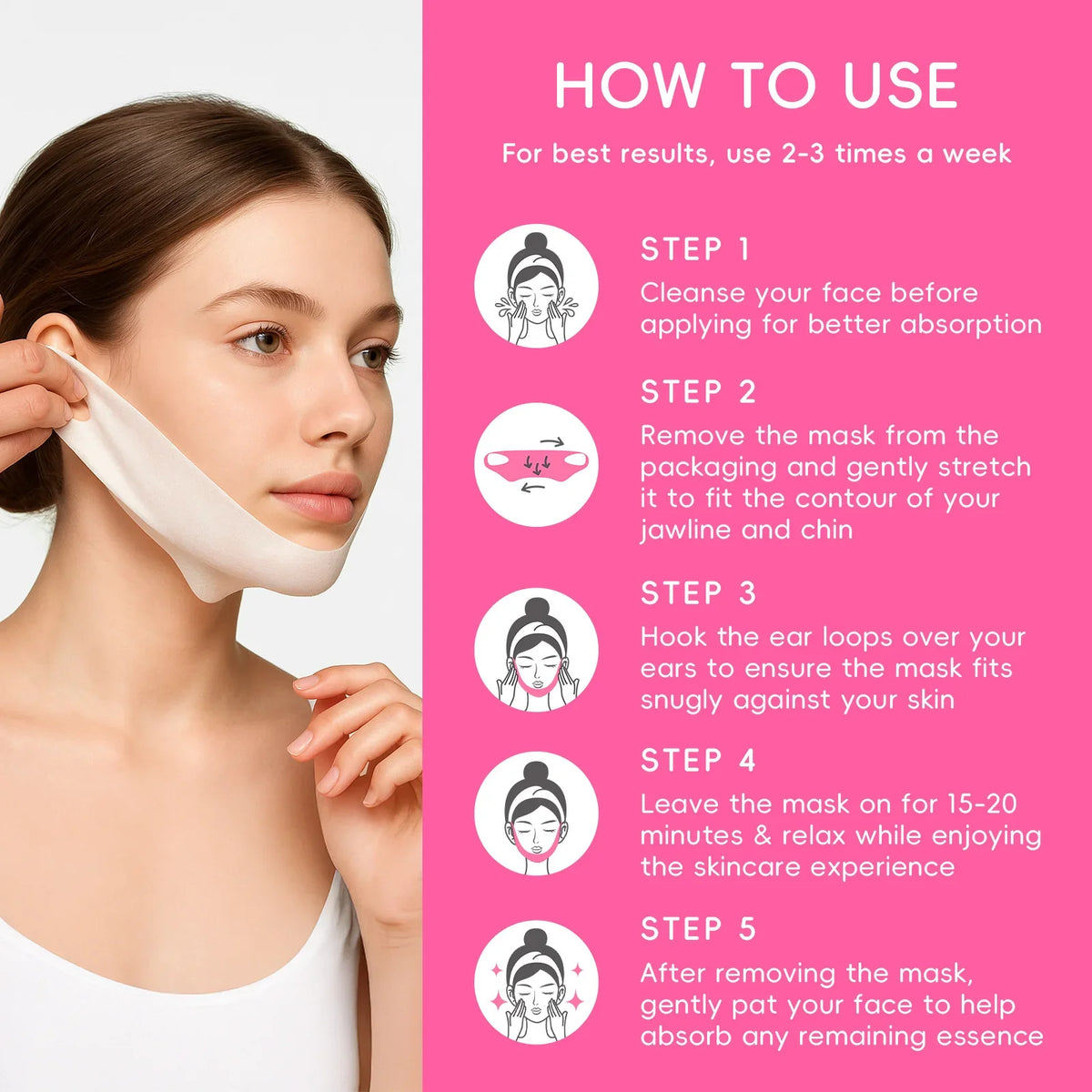 LAIKOU Japan Sakura V-Line Lifting Chin Mask | 25g