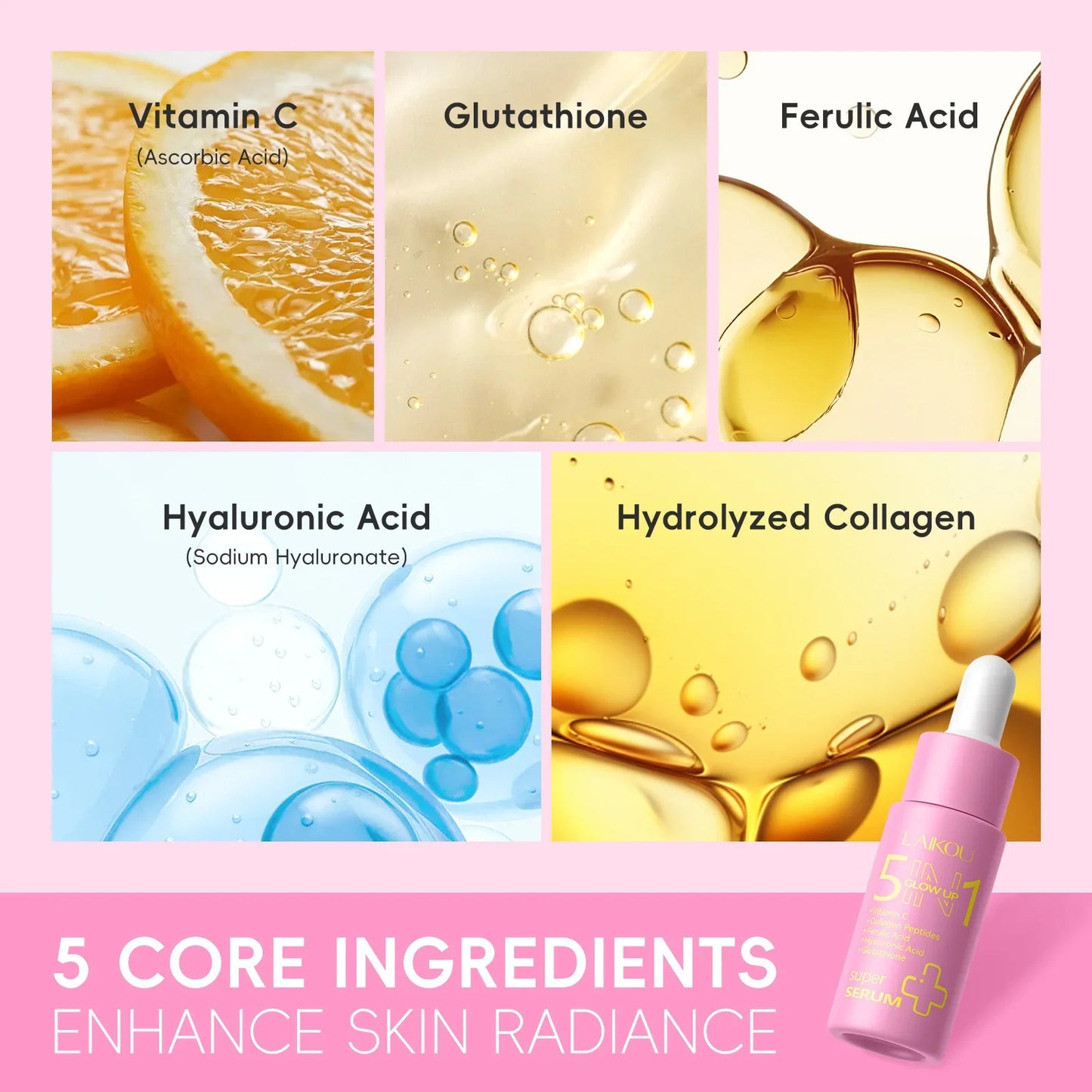 LAIKOU 5 In 1 Glow Up Super Serum | 17ml