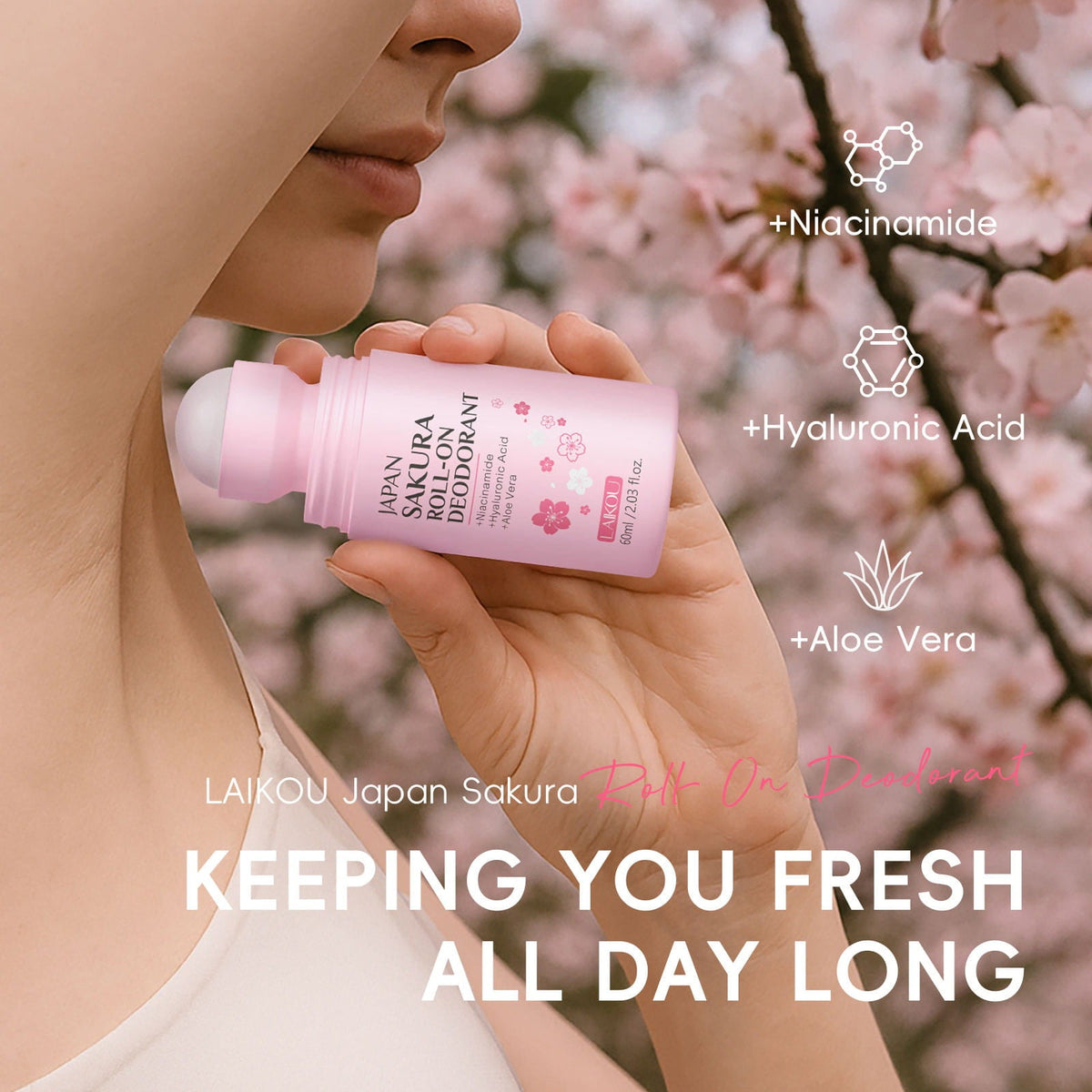 LAIKOU Japan Sakura Roll-On Deodorant | 60ml