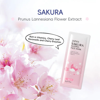 LAIKOU Sakura Sleeping Face Mask | 3g (PACK OF 5)