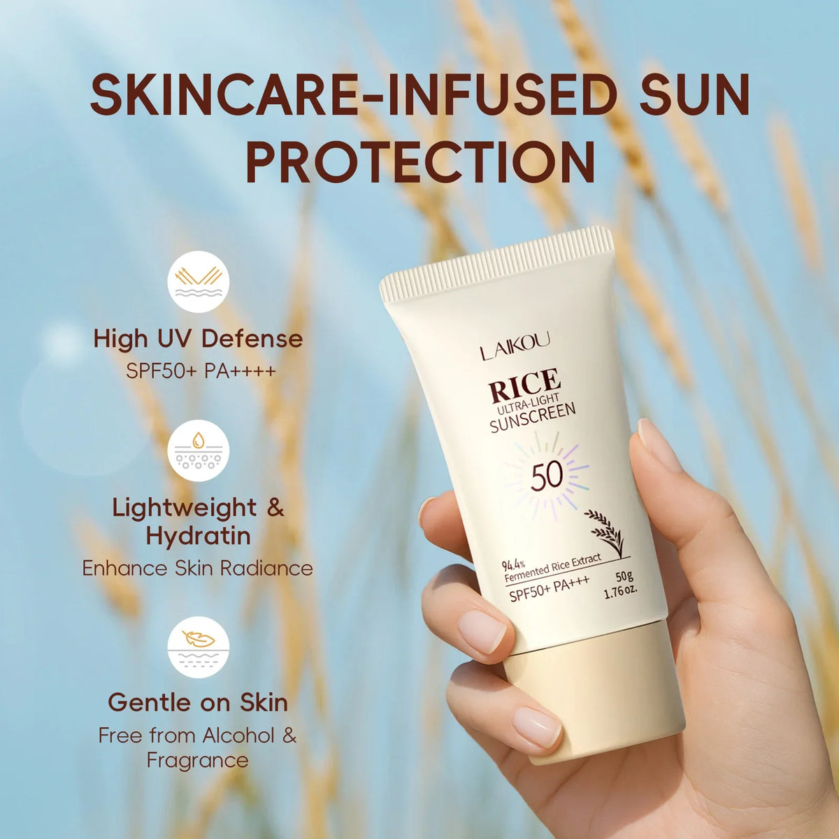 LAIKOU Rice Ultra-Light Sunscreen | 50g