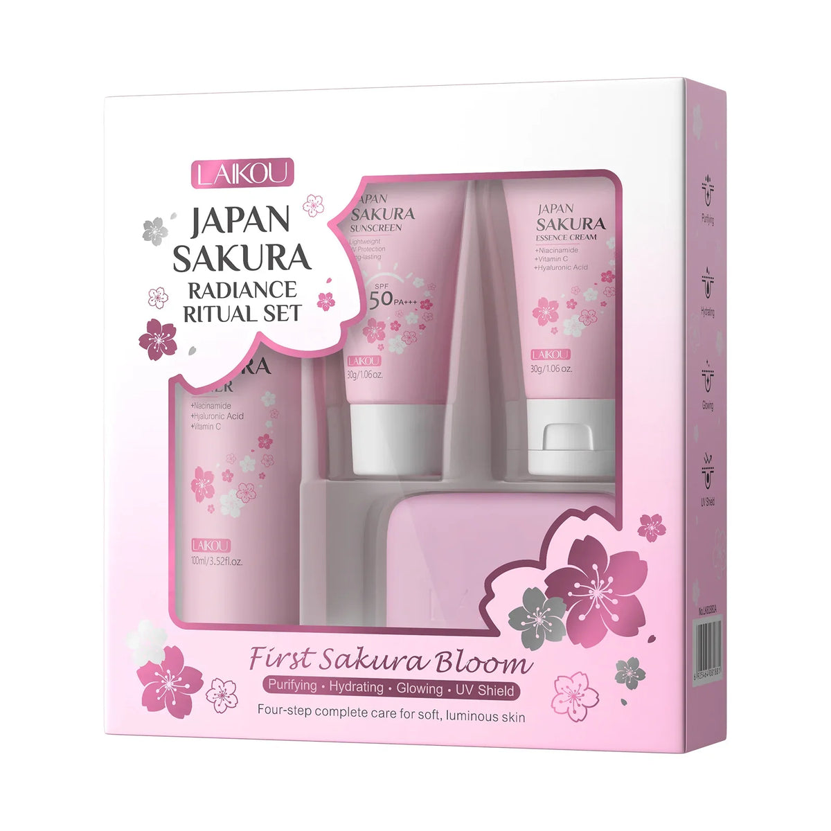 LAIKOU Japan Sakura Radiance Ritual Set | 4 Pieces