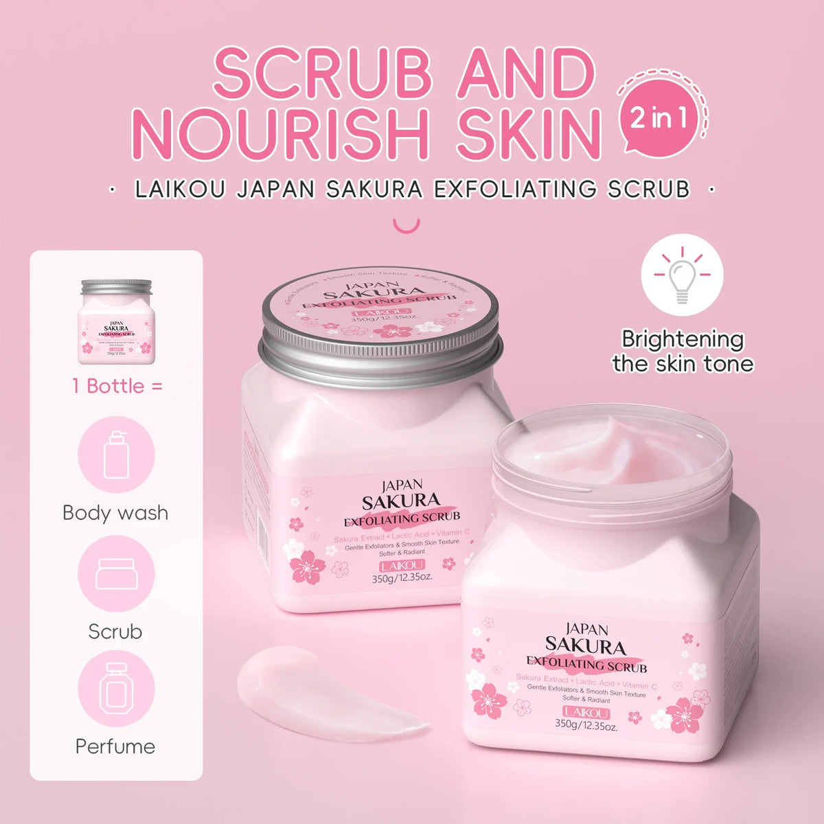 LAIKOU Japan Sakura Exfoliating Scrub | 350g