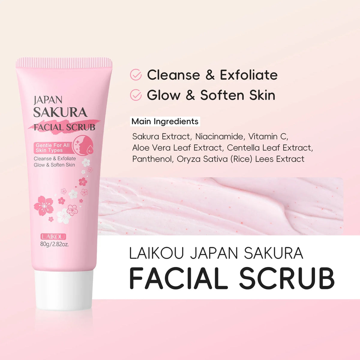 LAIKOU Japan Sakura Facial Scrub | 80g