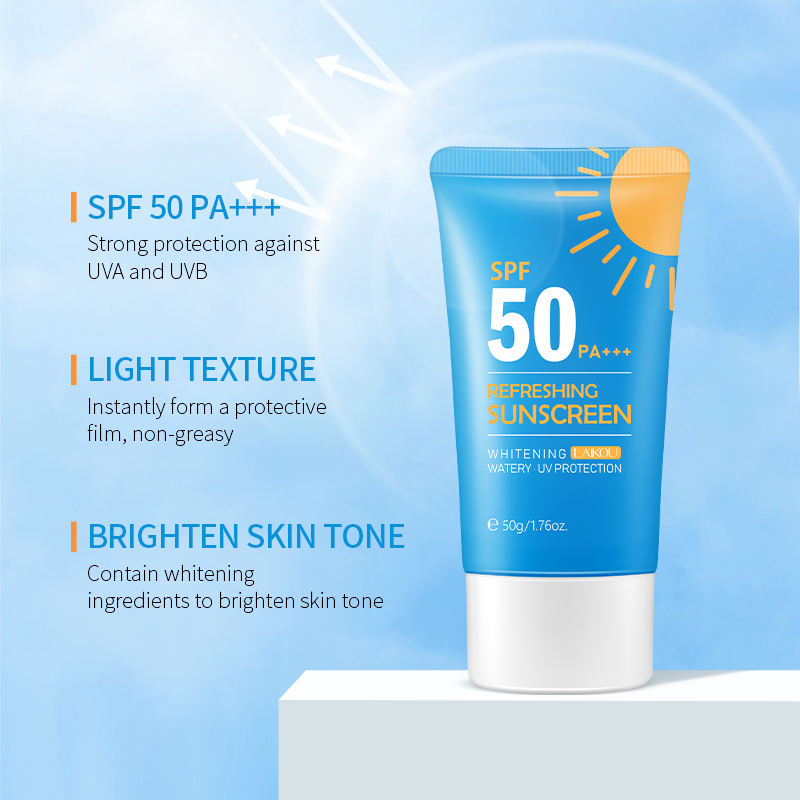 LAIKOU Refreshing Sunscreen Whitening Watery Long Lasting UV Protection Sunblock 50g SPF 50+