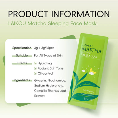 LAIKOU Matcha Sleeping Face Mask | 3g (PACK OF 5)