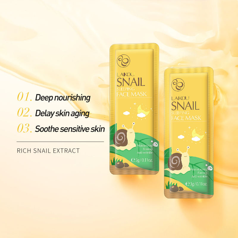 Laikou Snail Sleeping Face Mask - 15 Pieces