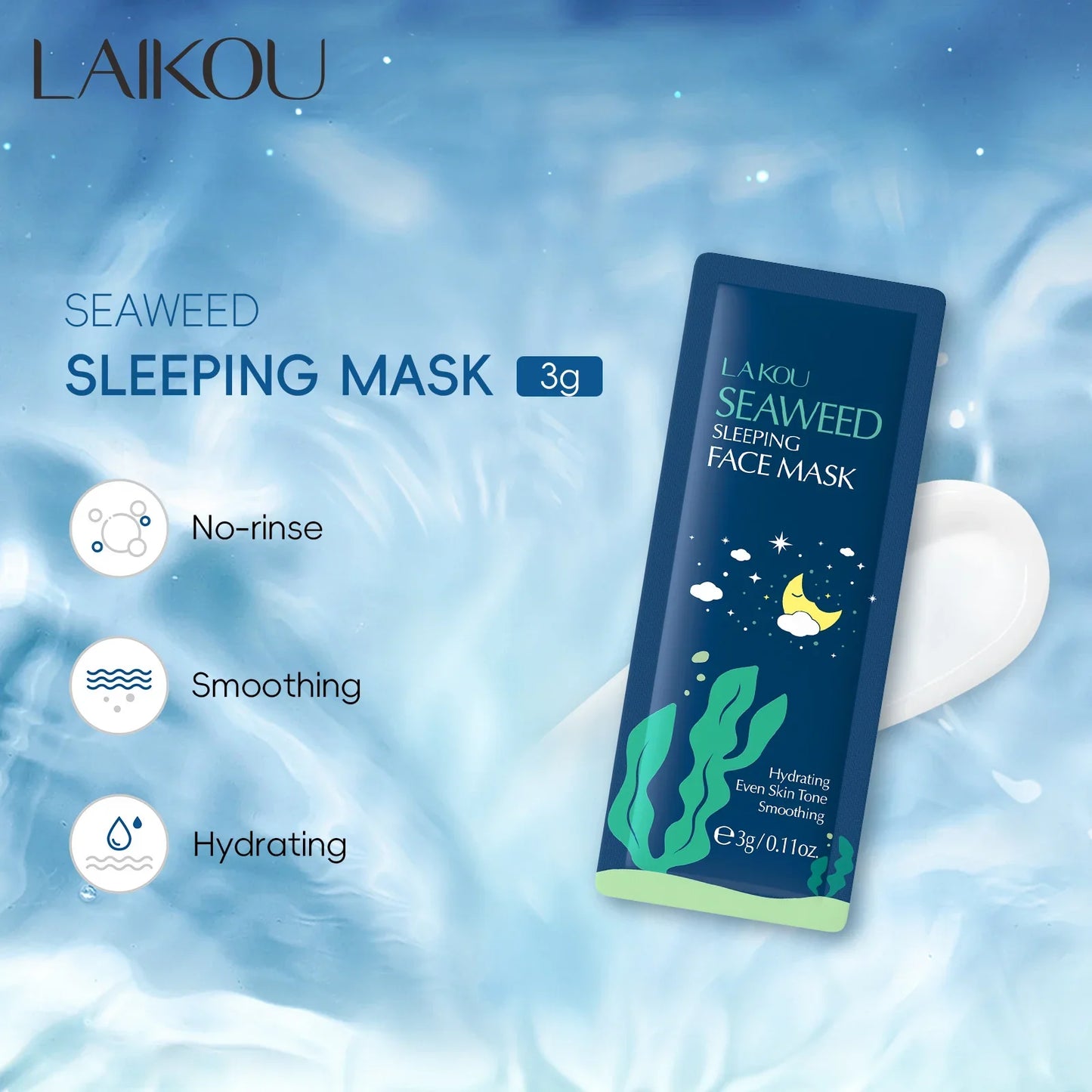 LAIKOU Seaweed Sleeping Face Mask | 3g (PACK OF 5)