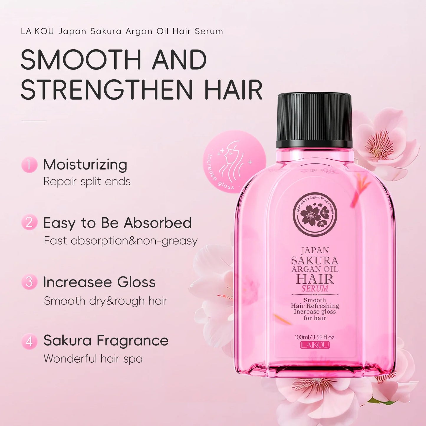 LAIKOU Japan Sakura Argan Oil Hair Serum | 100ml
