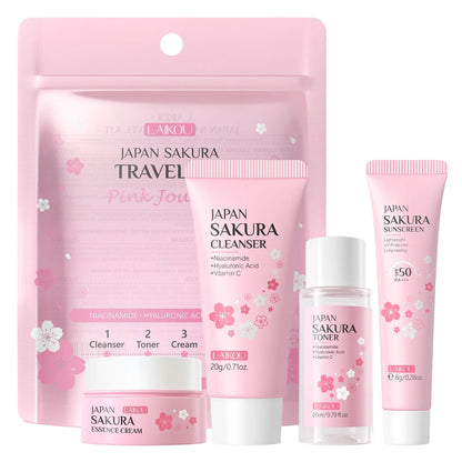 LAIKOU Japan Sakura 4Pcs Travel Kit