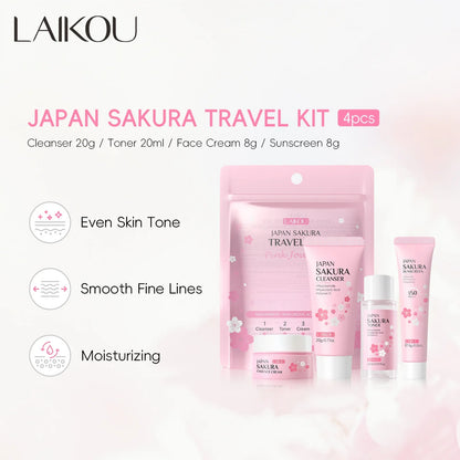 LAIKOU Japan Sakura 4Pcs Travel Kit