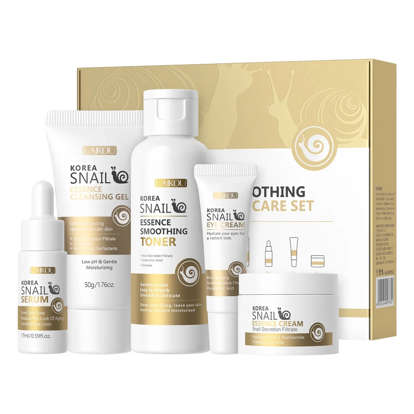 LAIKOU Korea Snail Revitalizing 5Pcs Skincare Set (FREE DELIVERY)