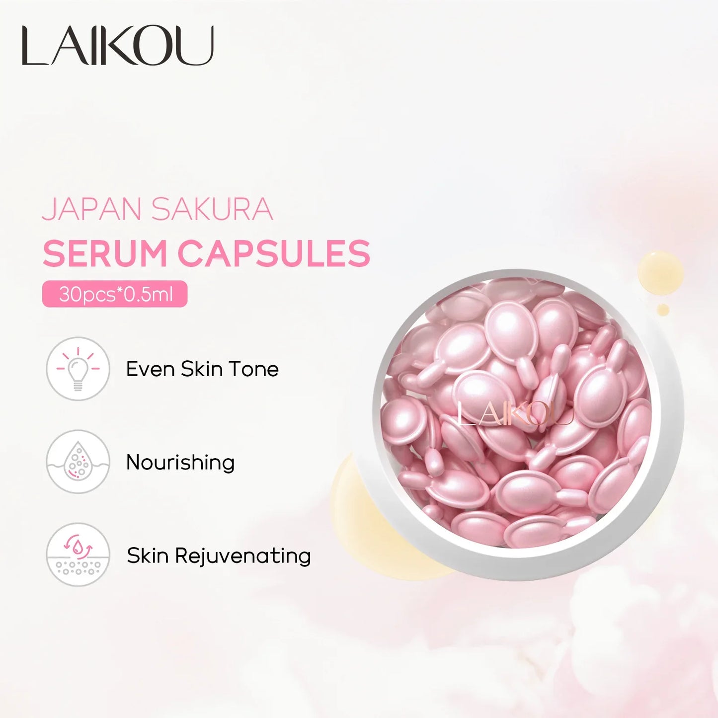 LAIKOU Japan Sakura Serum Capsules (30 Capsules) | 30 Capsules 0.5ml Each
