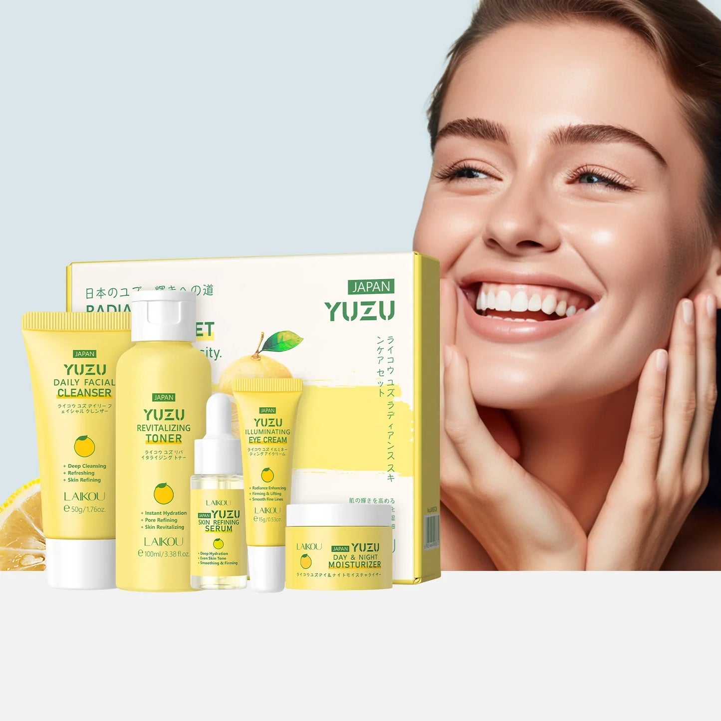 LAIKOU Yuzu Radiance 5Pcs Skincare Set (FREE DELIVERY)