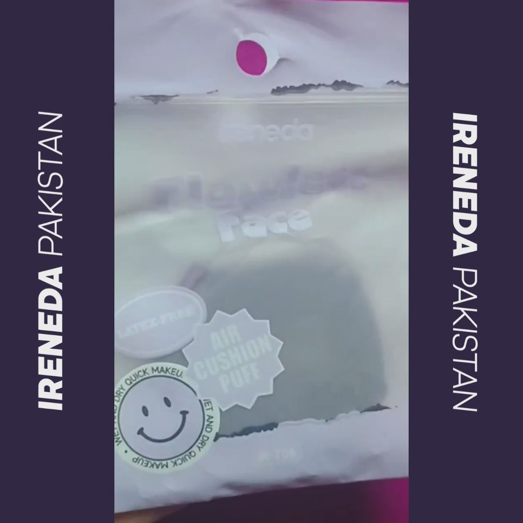 Ireneda Flawless Face Makeup Cushion Puff – ultra-soft, high-density beauty puff for flawless foundation & powder blending. Halal, vegan & cruelty-free makeup tool in Pakistan.