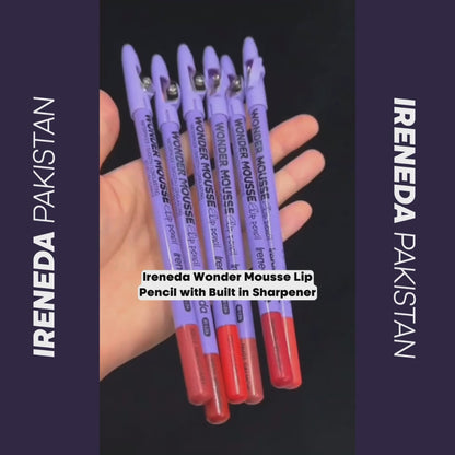 Ireneda Wonder Mousse Lip Pencil – creamy, lightweight lip pencil for precise definition & smooth matte finish. Long-lasting & highly pigmented. Halal, vegan, and cruelty-free lipstick in Pakistan.