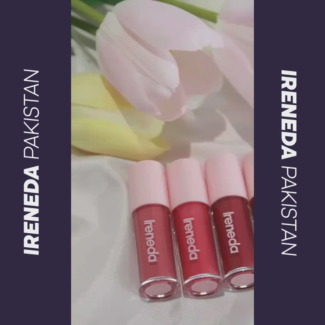 Ireneda Hi-Shine Lip Gloss – ultra-hydrating, high-shine, non-sticky formula for plump, glossy lips. Available in sheer and pigmented shades. Halal, vegan, and cruelty-free makeup in Pakistan.