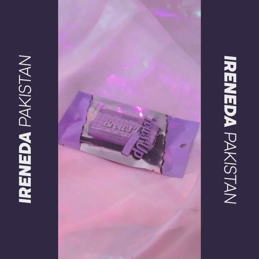 Ireneda Brows Up Clear Eyebrow Styling Soap – strong-hold, transparent styling soap for lifted, fluffy brows. Smudge-proof, lightweight, and residue-free. Halal, vegan, and cruelty-free brow product in Pakistan.